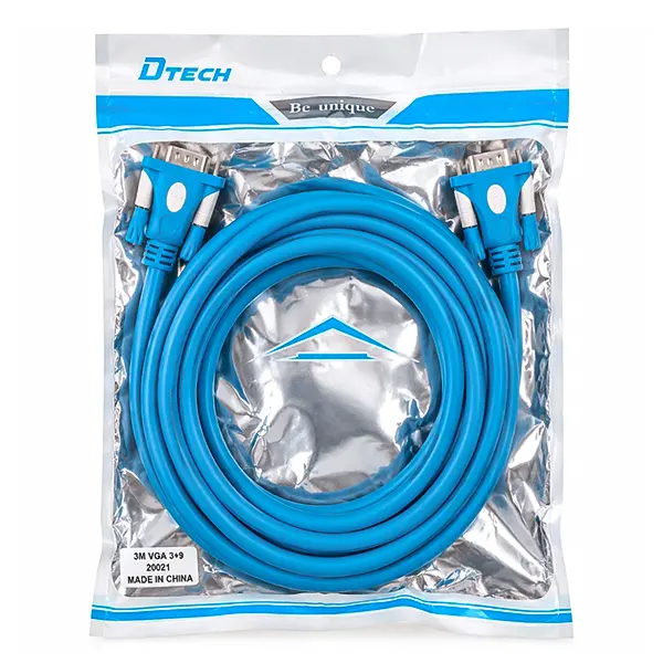 بسته‌بندی کابل VGA برند DTECH مدل 9+3 طول 3 متر