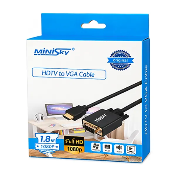 جعبه کابل برددار تبدیل HDMI به VGA طول 1.8 متر