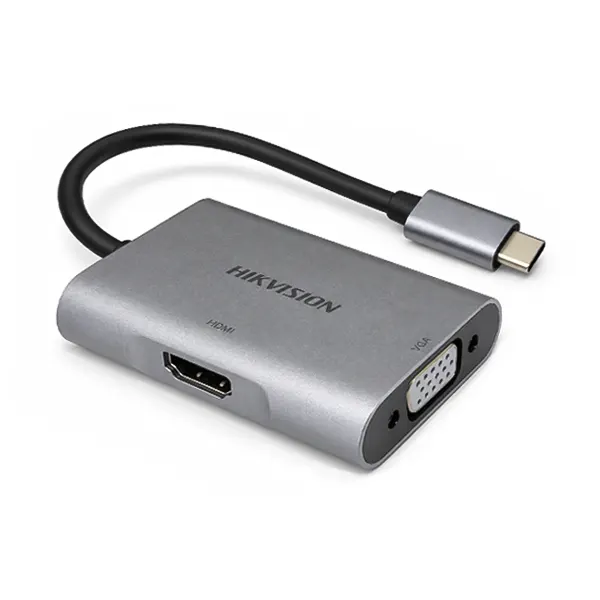 تبدیل تایپ سی به HDMI و VGA هیک‌ویژن مدل DS-1DS04 اصل