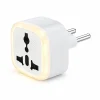 تبدیل برق ۳ به ۲ چراغ‌دار TB-369 با نور LED شب‌تابی