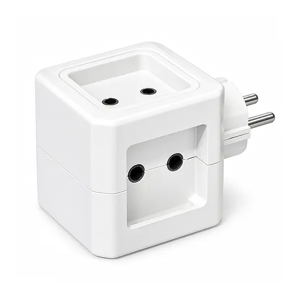 چهار راهی برق مکعبی مرکان مدل MERKAN CUBE سفید با 4 خروجی