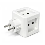چهار راهی برق مکعبی مرکان مدل MERKAN CUBE سفید با 4 خروجی