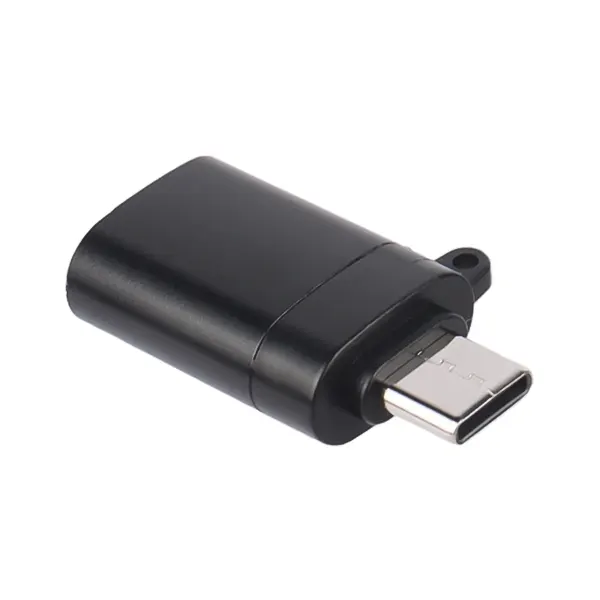 تبدیل OTG تایپ سی به USB 3.0 ایلون مدل OTG2 مشکی فلزی با پورت آبی