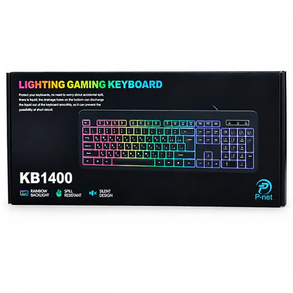 جعبه بسته بندی کیبورد مخصوص بازی پی نت KB 1400 مقاوم در برابر آب