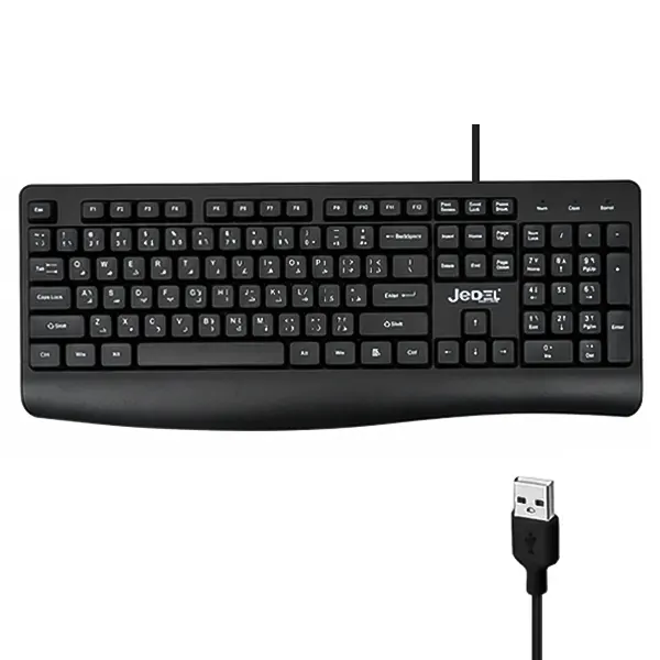کیبورد سیم دار مشکی JEDEL مدل K26 با کابل اتصال USB