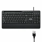 کیبورد سیم دار مشکی JEDEL K27 با استند گوشی و رابط USB