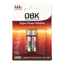 باتری نیم قلمی سوپر پاور آلکالاین DBK مدل LR03 بسته 2 عددی