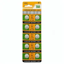 باتری سکه ای آلکالاین T&E AG10 بسته 10 عددی