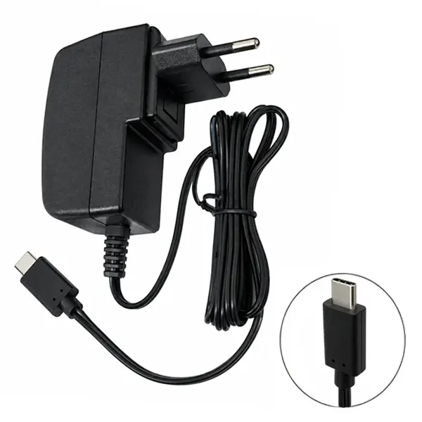 آداپتور برق ۵ ولت ۲ آمپر مدل DSA-12PFU-05 با خروجی USB Type-C و پریز اروپایی