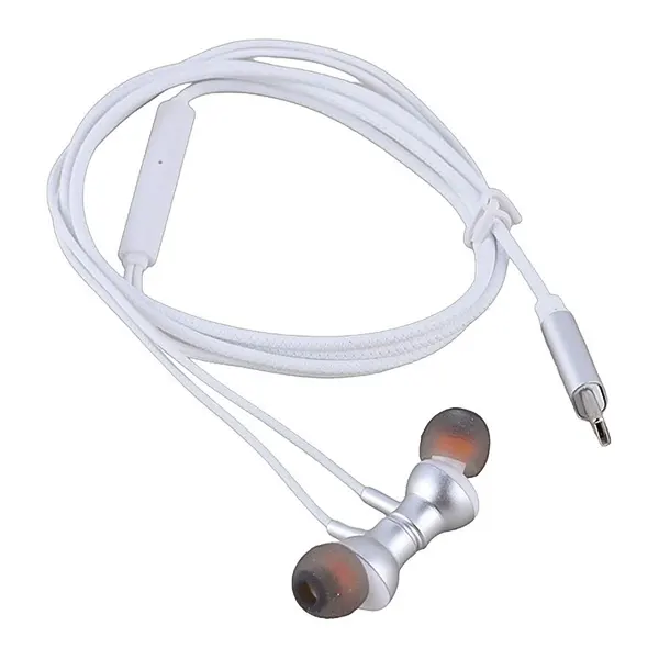 کابل سفید رنگ، کانکتور USB-C و گوشی‌های ارگونومیک هندزفری با‌سیم تایپ‌سی اکسیژن مدل H-15