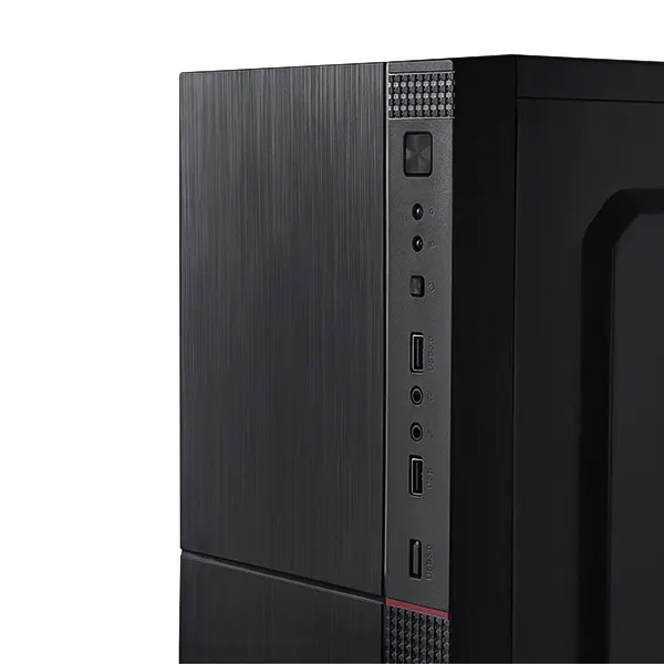 نمای نزدیک از پورت‌های پنل جلویی کیس کامپیوتر تسکو TC 4486 FA شامل USB 3.0 و جک‌های صدا