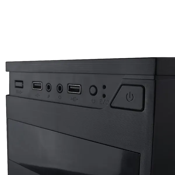 نمای نزدیک از پورت‌های پنل جلویی کیس کامپیوتر تسکو TC 4489 FA شامل USB 3.0 و جک‌های صدا