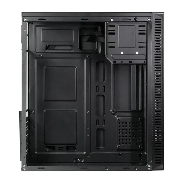 نمای پنل کناری کیس تسکو TC 4489 FA با جایگاه منبع تغذیه، اسلات‌های توسعه PCI و خروجی فن