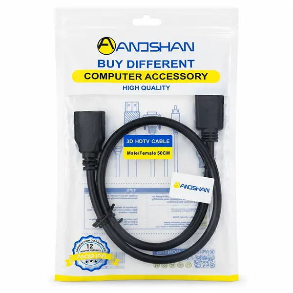 کابل تبدیل HDMI نر به ماده طول 50 سانتی متر