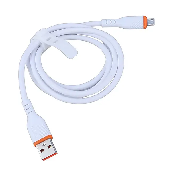 کابل USB به MicroUSB اکسیژن مدل LX-29 طول 1.2 متر به صورت جمع‌شده با بند نگه‌دارنده