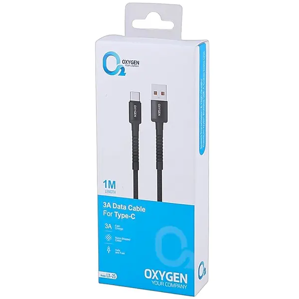 جعبه ی کابل USB به Type-C اکسیژن مدل LX-25 طول 1 متر