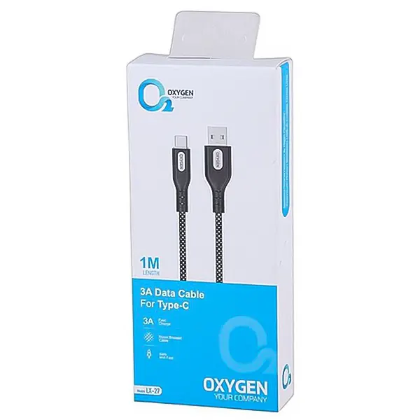 جعبه ی کابل USB به Type-C اکسیژن مدل LX-27 طول 1 متر