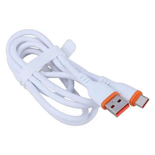 کابل USB به Type-C اکسیژن مدل LX-29 طول 1.2 متر به صورت جمع‌شده با بند نگه‌دارنده