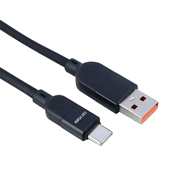 نمای نزدیک کابل USB به Type-C اکسیژن مدل LX-36 طول 1.2 متر