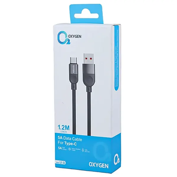 جعبه ی کابل USB به Type-C اکسیژن مدل LX-36 طول 1.2 متر