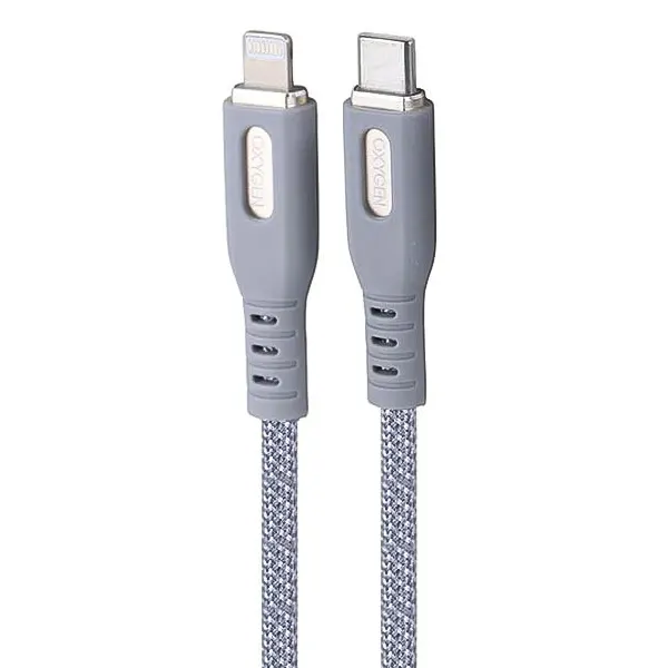 کابل تایپ‌سی به لایتنینگ ۳۰ وات اکسیژن مدل LX-27 با روکش بافته‌شده