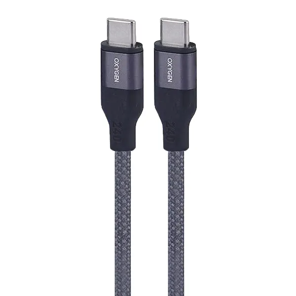 کابل دوسر تایپ‌سی ۲۴۰ وات اکسیژن مدل LX-44 با روکش بافته‌شده