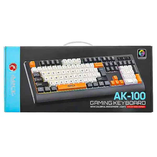 جعبه محصول کیبورد گیمینگ RGB آی‌مایس AK-100 با طراحی مدرن