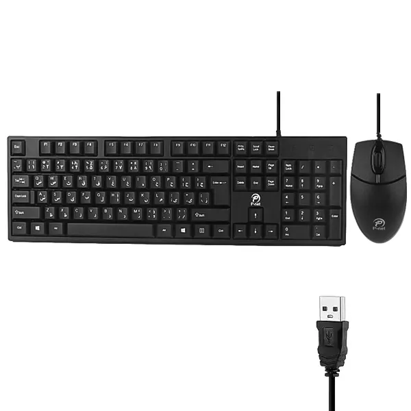 ست کیبورد و ماوس سیمی پی‌نت مدل KM-800 با رابط USB و حروف فارسی